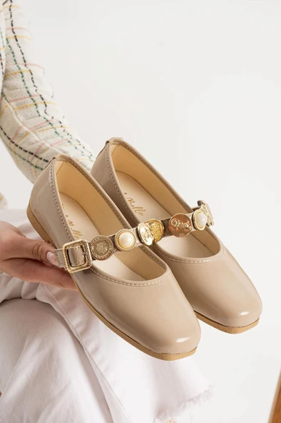 Albishoes Kadın Babet Rahat Hafif Ses Yapmaz Kemer Taşlı Günlük Babet Ev Ofis Dış Mekan Ayakkabı