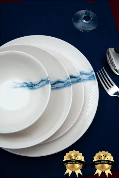 Farika Porselen Toros 24 Parça 6 Kişilik Porselen Yemek Takımı