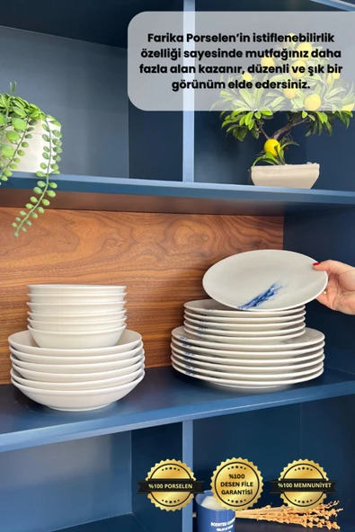Farika Porselen Toros 24 Parça 6 Kişilik Porselen Yemek Takımı - 5