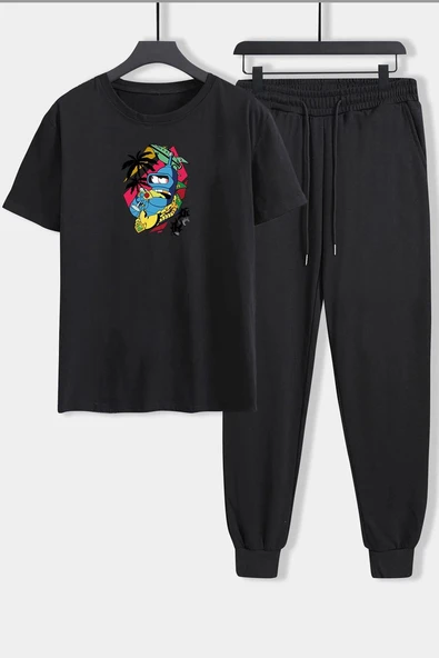 Unisex Crazy Banana Baskılı 2'li Eşofman Takımı