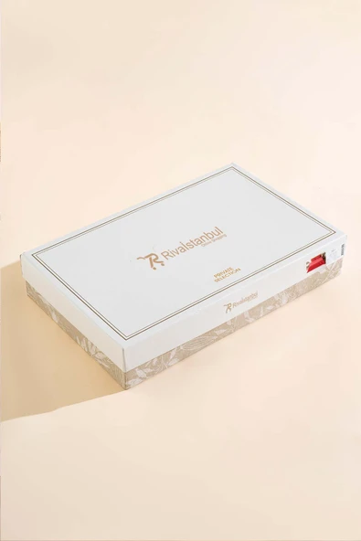 Rivaİstanbul Noris Nar Çiçeği Çift Kişilik %100 Pamuklu Nakışlı Nevresimli Pike Takımı - 7 Parça Çeyiz Seti - Resim 7