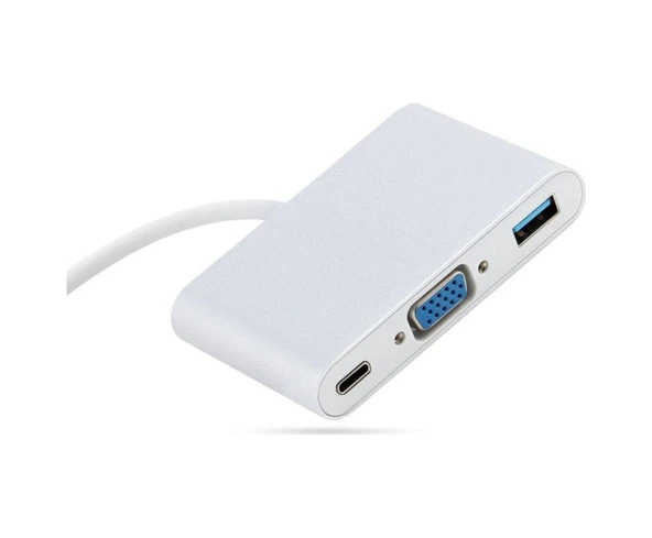 Type-C To 3 In 1 Vga Usb 3.0 Type C Adaptör Görüntü Aktarım Kablo (550529362)
