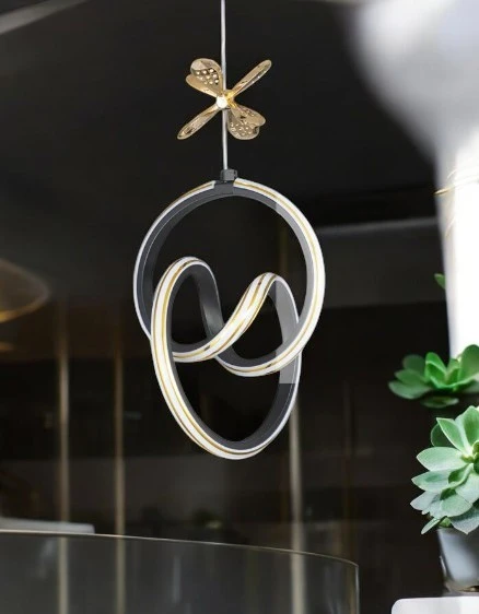 Binnex Derya Siyah Uzaktan Kumandalı 3 Renk Ledli Avize Hol Antre Koridor Mutfak Yatak Odası Özel Gold Tasarım