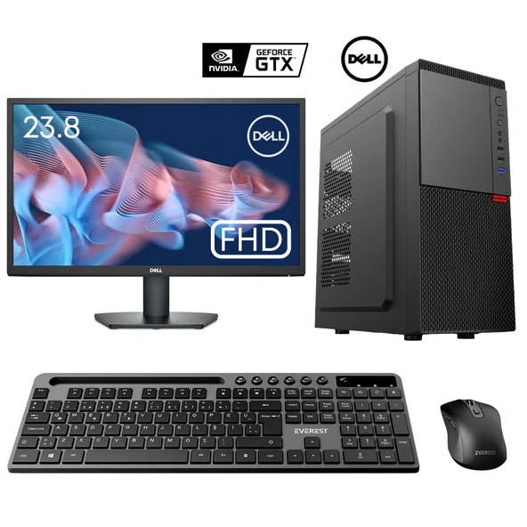 Turbox Tx5876 i5 9400F 32GB DDR4 512GB SSD 4GB GTX750Ti 23.8 Dell Monitör Kurumsal Ofis Hazır Sistem