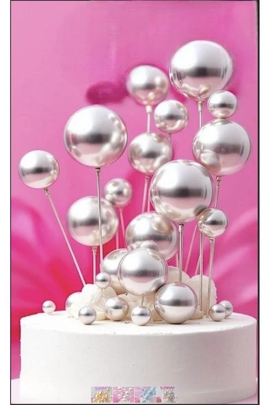 Pasta Süsü 20 Adet Mavi Üzeri Balon Süs 20 Adet - 4