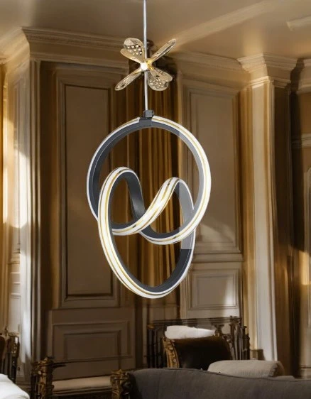 Binnex Derya Siyah Uzaktan Kumandalı 3 Renk Ledli Avize Hol Antre Koridor Mutfak Yatak Odası Özel Gold Tasarım - 4