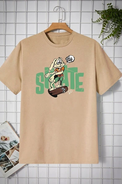 Unisex All Day Rabbit Tasarım T-shirt - 3