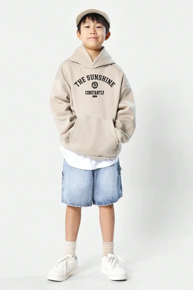 The Sunshine Baskılı Erkek - Kız Çocuk Rahat Kalıp Sweatshirt - Resim 3