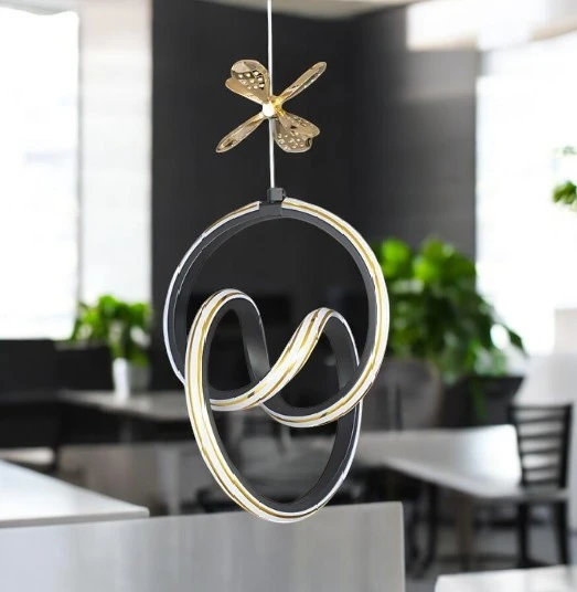 Binnex Derya Siyah Uzaktan Kumandalı 3 Renk Ledli Avize Hol Antre Koridor Mutfak Yatak Odası Özel Gold Tasarım - 3