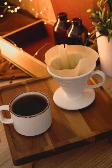 Farika Porselen Coffe Filter V60 Porselen Kırık Beyaz Dripper Kahve Filtresi - 2