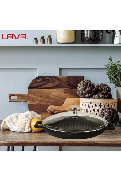 Lava Döküm Izgara TVA Cam Kapaklı, 26 cm - 5