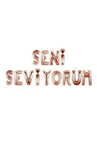 Rose Gold Seni Seviyorum Folyo Balon Rose Gold Renk Folyo Balon