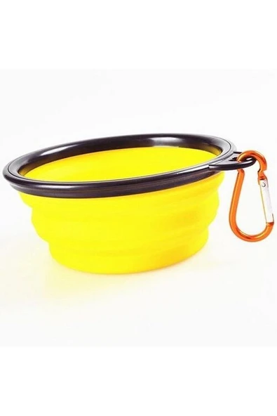 Katlanabilir Kedi Köpek Mama ve Su Kabı Evcil Hayvan Kap Taşınabilir Askılı 2 Adet