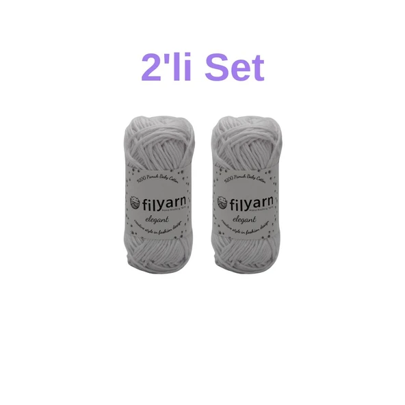 Baby Cotton El Örgü İpi 25 gr Oeko-Tex Sertifika Pamuk İpi, Bebek Yelek ve Punch İpi 2'li Set - 7