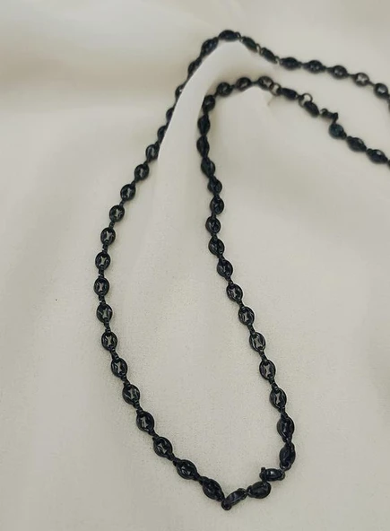 Çelik Siyah Zincir Kolye 316 L Paslanmaz Kolye Unisex Gerdanlık - 2