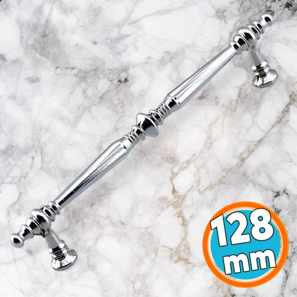 Metal Kulp Krom 128 mm - 12.8 cm Mobilya Çekmece Mutfak Dolabı Dolap Kulpları Kulbu Kulpu Krom