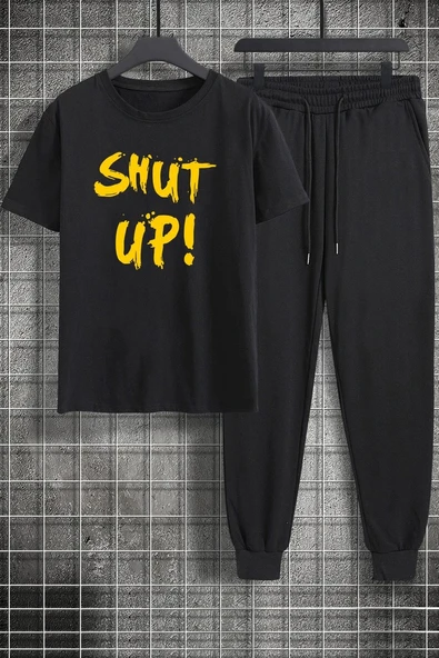 Unisex Shut Up Baskılı 2'li Eşofman Takımı - 3