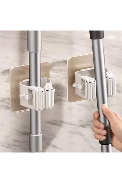 Duvara Monte Mop Ve Paspas Tutucu 4 Adet