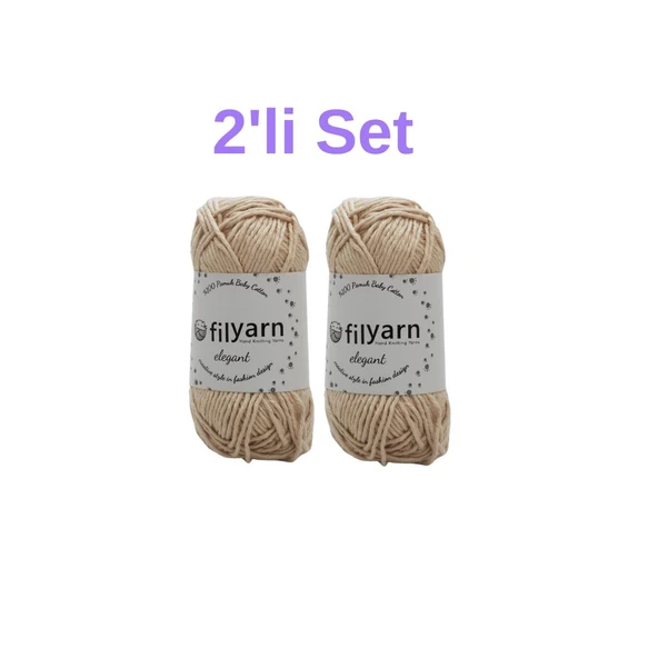 Baby Cotton El Örgü İpi 25 gr Oeko-Tex Sertifika Pamuk İpi, Bebek Yelek ve Punch İpi 2'li Set - 10