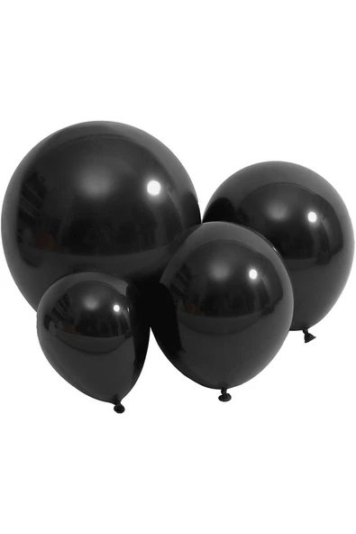 Gemar 15 Adet Balon Metalik Siyah Renk - 3