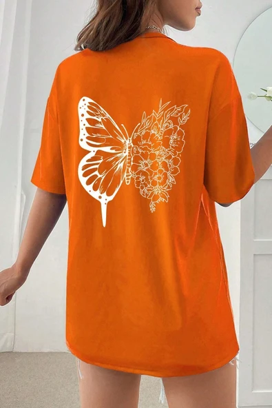 Unisex Drawing Butterflies Tasarım T-shirt ürün görseli 1