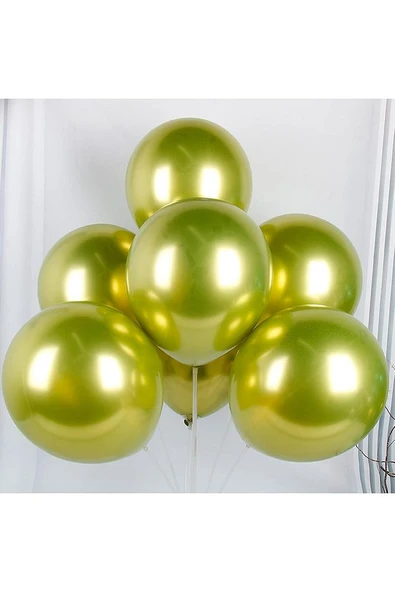 Gemar 15 Adet Balon Metalik Light Yeşil Renk - 3