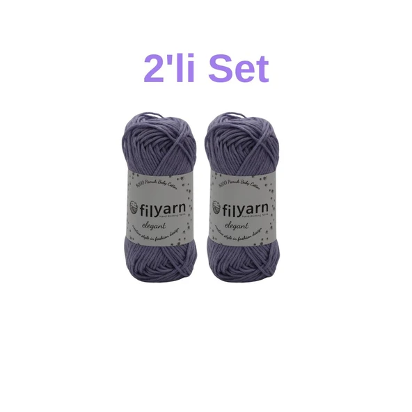 Baby Cotton El Örgü İpi 25 gr Oeko-Tex Sertifika Pamuk İpi, Bebek Yelek ve Punch İpi 2'li Set - 3