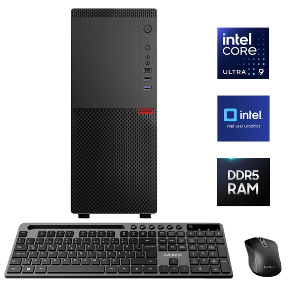 Turbox Intel Ultra 9 285K 16GB DDR5 Ram 512GB M.2 NVMe SSD NPU Yapay Zeka Destekli Ofis Hazır Sistem