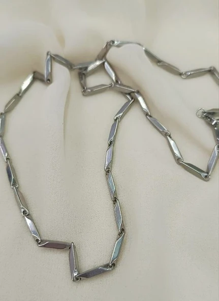 Çelik Üçgen Kolye 316 L Paslanmaz Kolye Unisex Gerdanlık