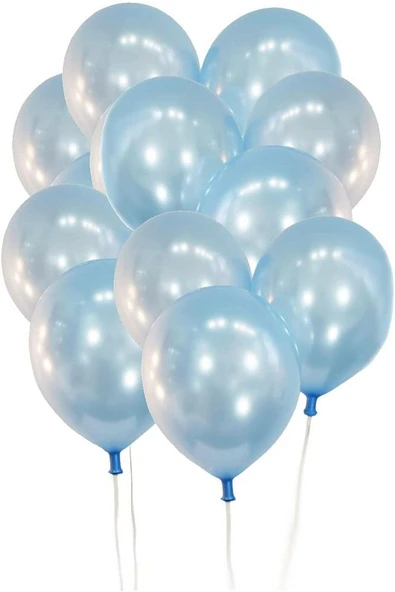 Gemar 15 Adet Balon Metalik Light Mavi Renk - 2