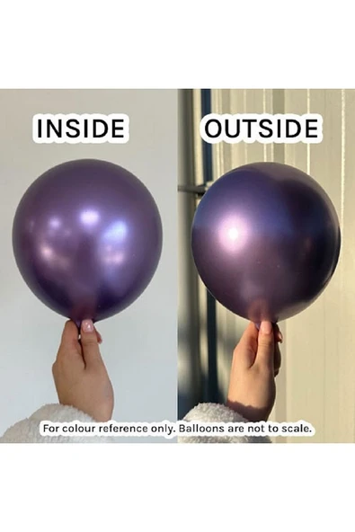 Gemar 15 Adet Balon Metalik Mor Renk - 3