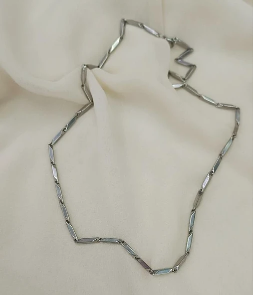 Çelik Üçgen Kolye 316 L Paslanmaz Kolye Unisex Gerdanlık - 3