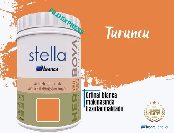 BİANCA STELLA SU BAZLI SAF AKRİLİK BOYA 1 LİTRE TURUNCU