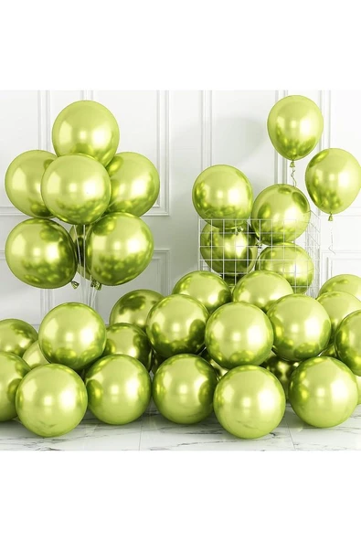Gemar 15 Adet Balon Metalik Light Yeşil Renk - 2