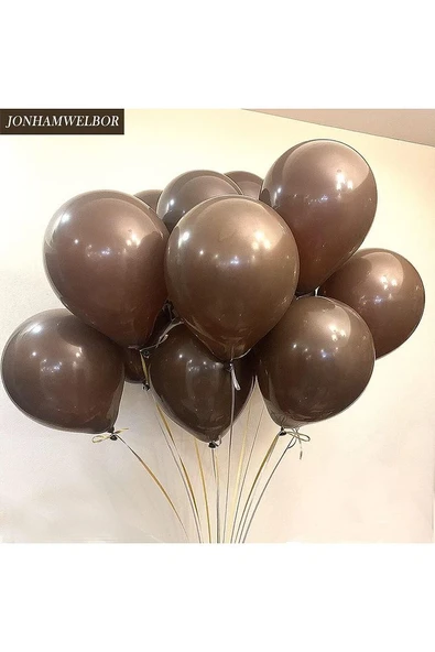 Gemar 15 Adet Balon Metalik Kahverengi - 2