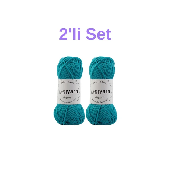 Baby Cotton El Örgü İpi 25 gr Oeko-Tex Sertifika Pamuk İpi, Bebek Yelek ve Punch İpi 2'li Set - 8