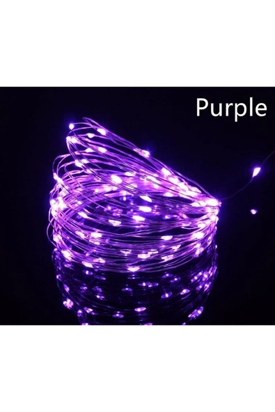 3 Metre Pilli Mor Peri Led Dekor Işık,Dekoratif Lamba,Ev Süsleme
