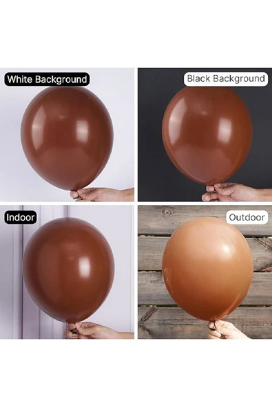 Gemar 15 Adet Balon Metalik Kahverengi - 4