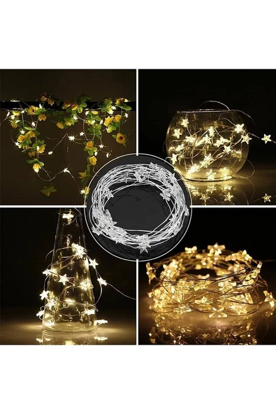 3 Metre Pilli Led Işıklı Yıldız Dizeleri Animasyonlu Dekoratif Ev Aydınlatma Led