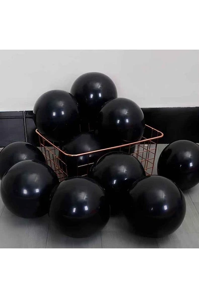 Gemar 15 Adet Balon Metalik Siyah Renk - 2
