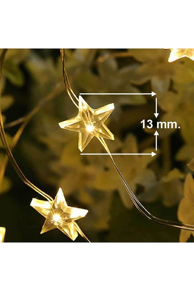 3 Metre Pilli Led Işıklı Yıldız Dizeleri Animasyonlu Dekoratif Ev Aydınlatma Led - 2