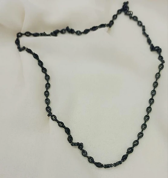 Çelik Siyah Zincir Kolye 316 L Paslanmaz Kolye Unisex Gerdanlık - 3