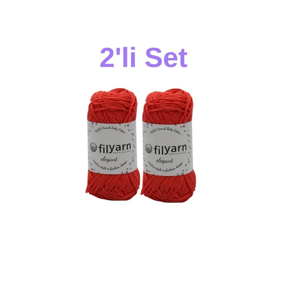 Baby Cotton El Örgü İpi 25 gr Oeko-Tex Sertifika Pamuk İpi, Bebek Yelek ve Punch İpi 2'li Set - 2