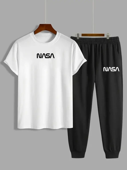 Unisex Nasa Baskılı 2'li Eşofman Takımı