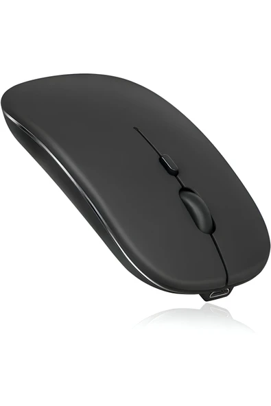 anaway shopping Sessiz Tıklama Şarjlı Çift Modlu Bluetooth Kablosuz 2.4Ghz Siyah Mouse