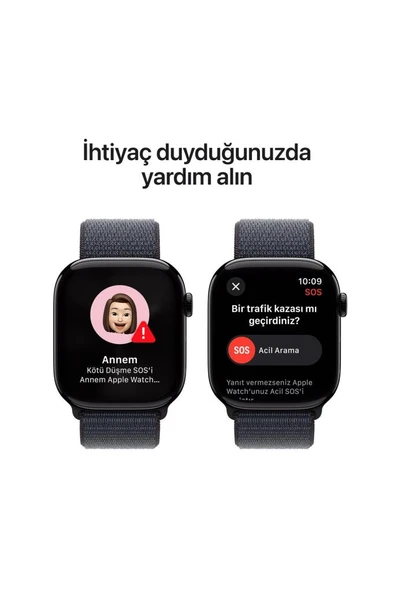 Watch Series 10 GPS 46mm Jet Siyah Alüminyum Kasa + Mürekkep Moru Spor Loop - 6