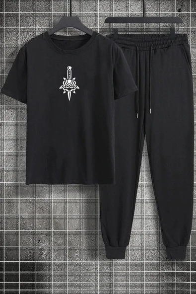 Unisex Skullcracked Baskılı 2'li Eşofman Takımı - 3