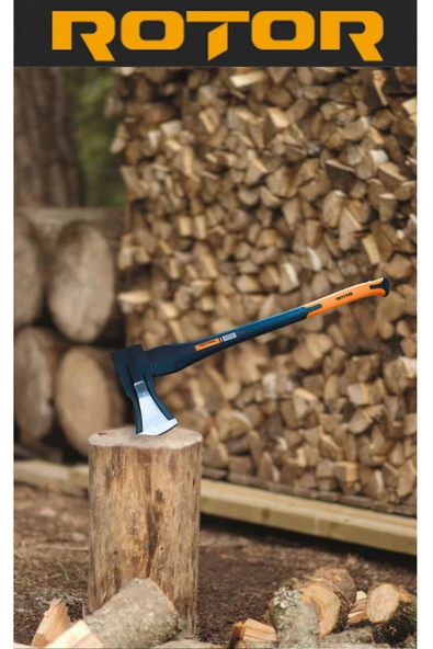 Fiber Plastik Saplı Balta Odun Yarma Baltası 2kg (80 CM TOPLAM UZUNLUK) - Resim 7