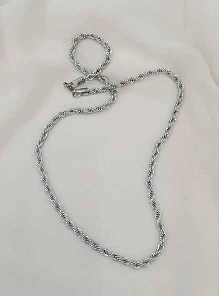 Çelik Kolye 316 L Paslanmaz Unisex Burgu Model Kolye Gerdanlık