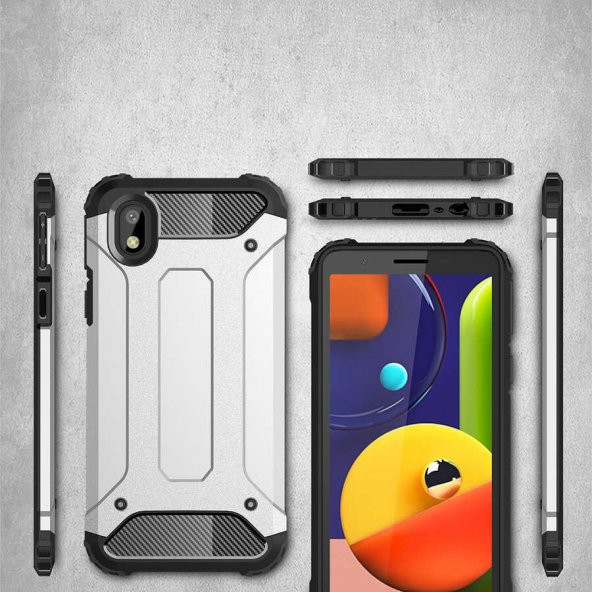 Galaxy A01 Core Kılıf Hybrid Zırh Silikon - 6